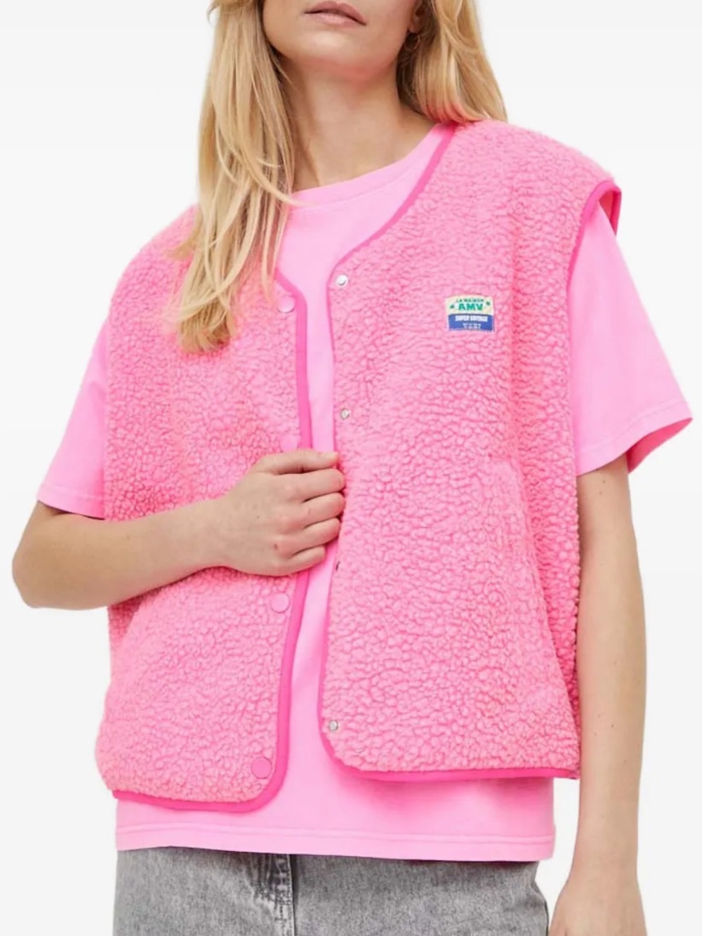 American Vintage Pink Sherpa Vest